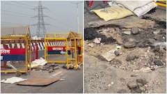 नोएडा एलिवेटेड रोड पर फिर हुआ गड्ढा, सेक्टर-62 से सेक्टर-18 जाने वाली लेन को किया गया बंद