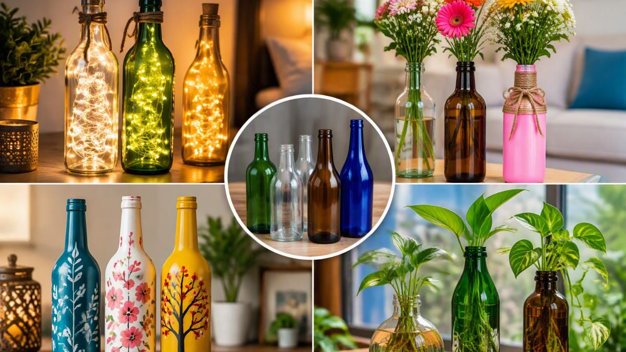 Old Glass Bottles DIY: कबाड़े में न दें कांच की बोतलें, घर के लिए बना लें खूबसूरत चीजें, जानिए 4 शानदार हैक्स