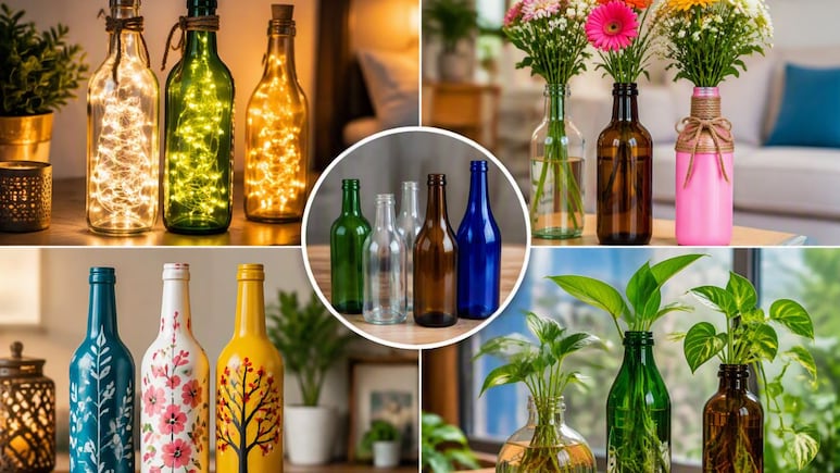 Old Glass Bottles DIY: कबाड़े में न दें कांच की बोतलें, घर के लिए बना लें खूबसूरत चीजें, जानिए 4 शानदार हैक्स