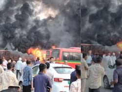 Massive Fire At Mumbai Depot, CNG-Run Buses Seen Burning