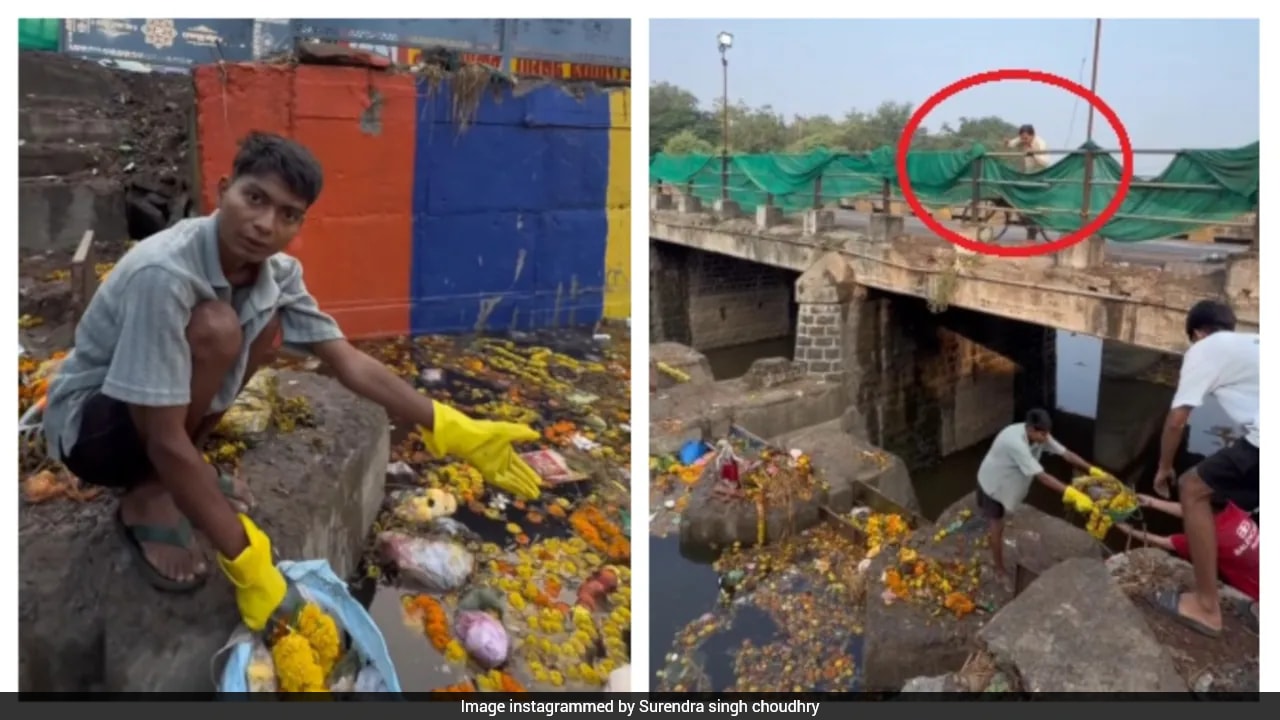 Man Throws Garbage As Bittu Tabahi Cleans Ajnar River, Video Sparks Outrage