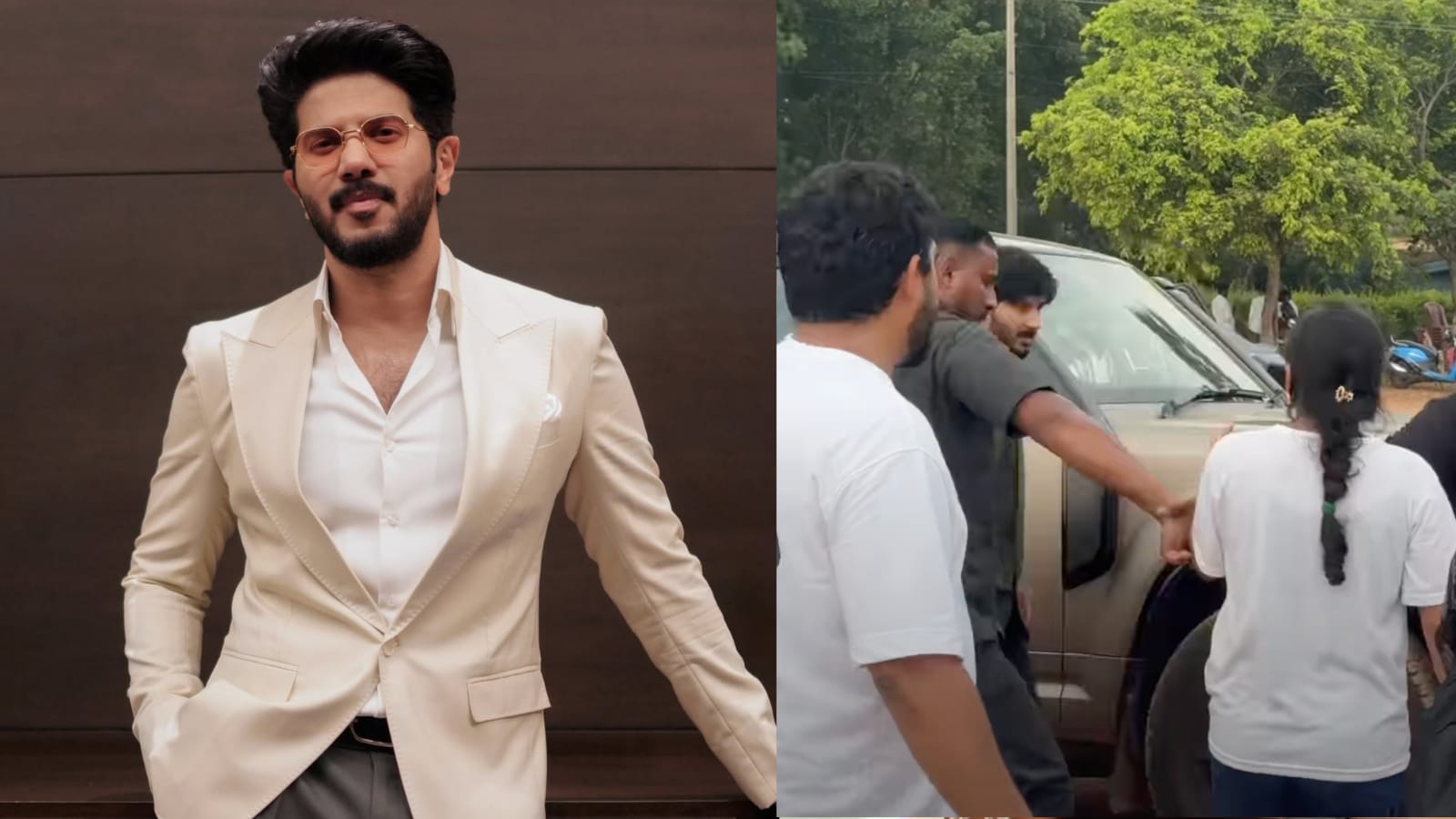 Fans Break Security Barriers to Meet Dulquer Salmaan on Sri Sri Set