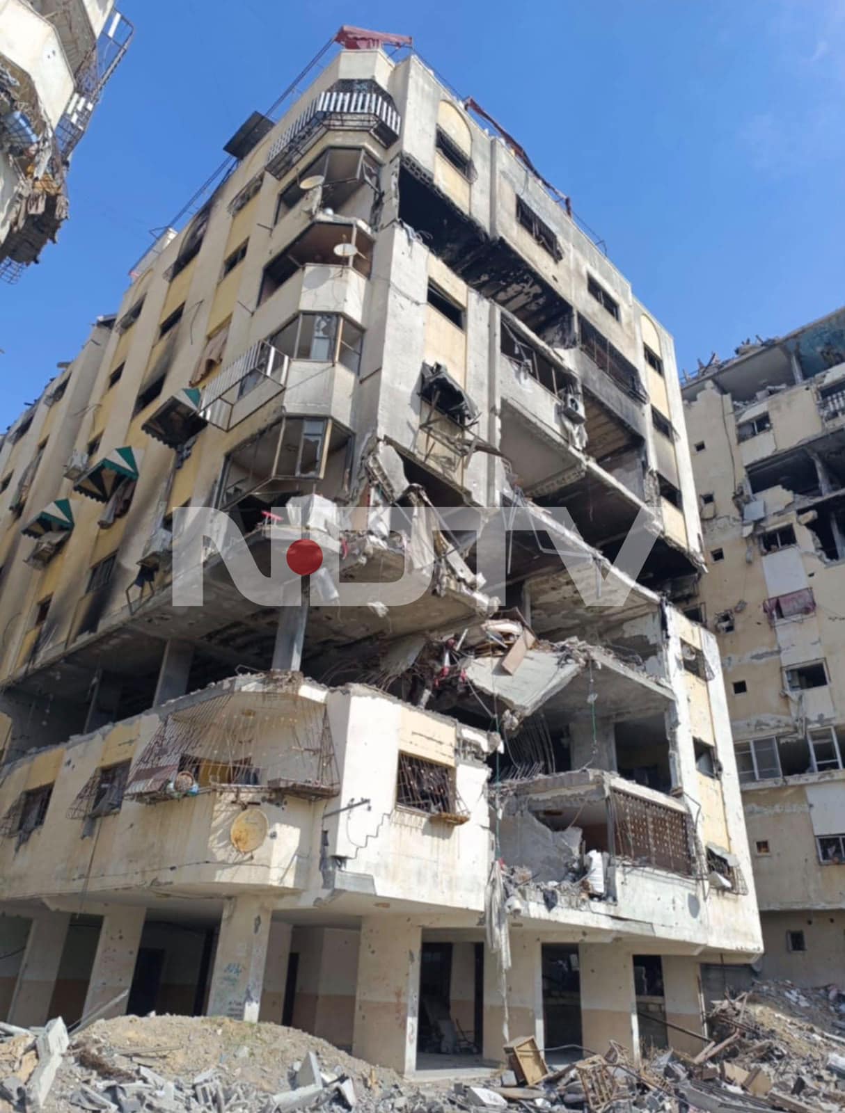 A damaged building complex in Gaza. A damaged building complex in Gaza.