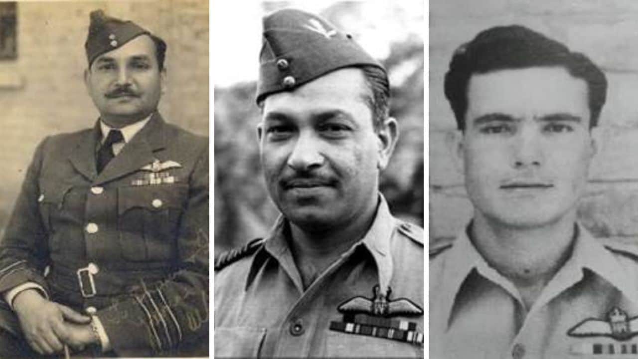 विंग कमांडर केएल भाटिया, फ्लाइंग ऑफिसर डीए पुशोंग और पुरुषोत्तम लाल धवन.