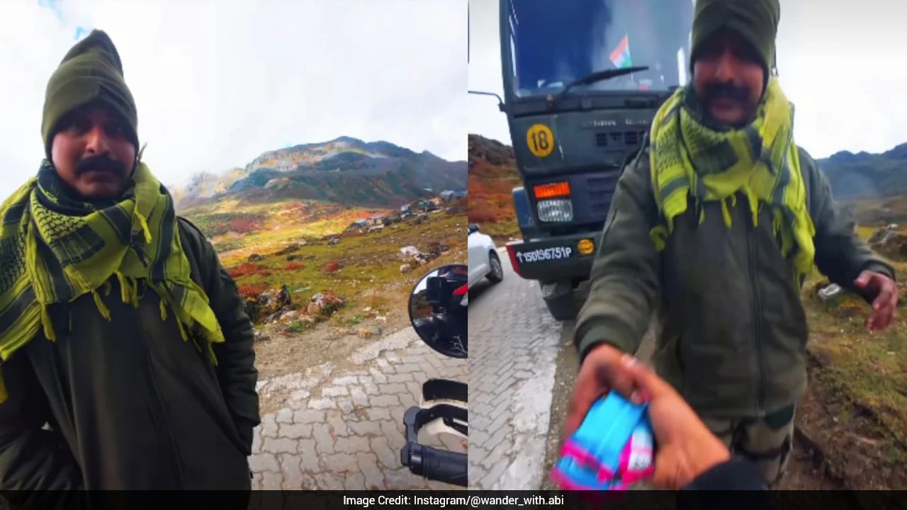 Bike Rider Shares Heartwarming Exchange With Indian Army Officer In Cold Conditions: 'He Gave Me Chocolates'