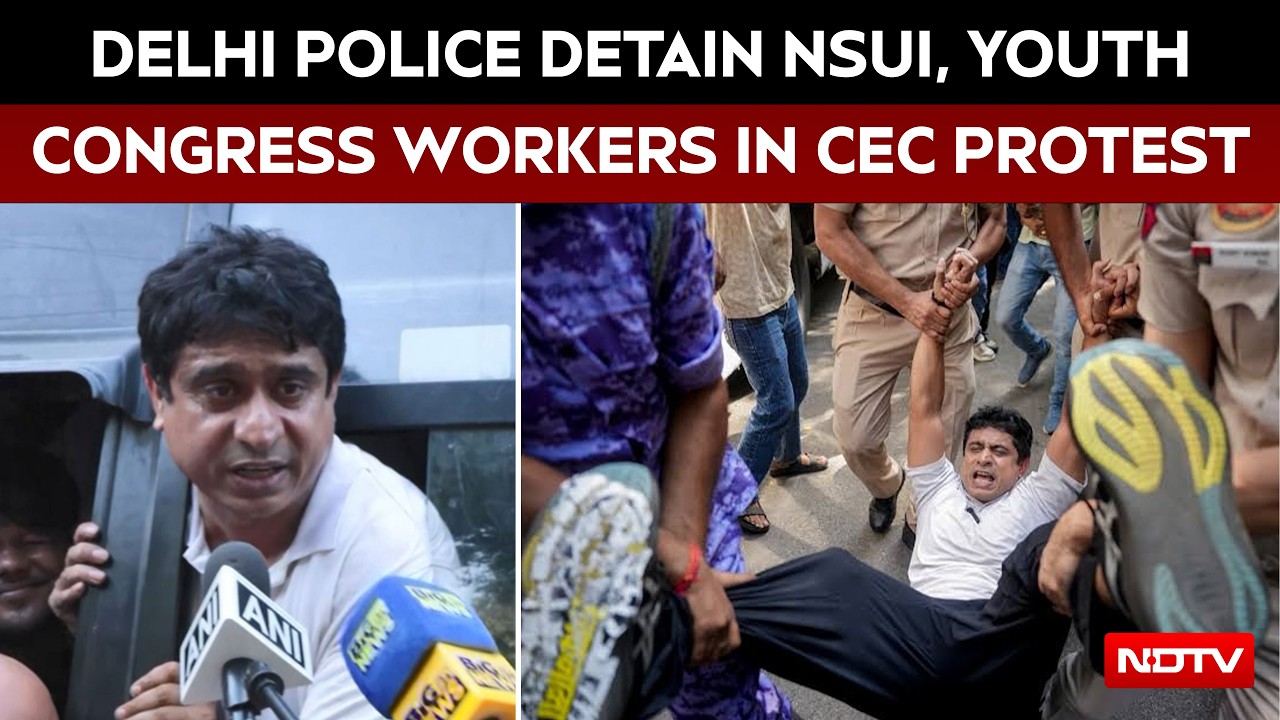 Delhi Police Detain NSUI, Youth Congress Workers Protesting Against CEC