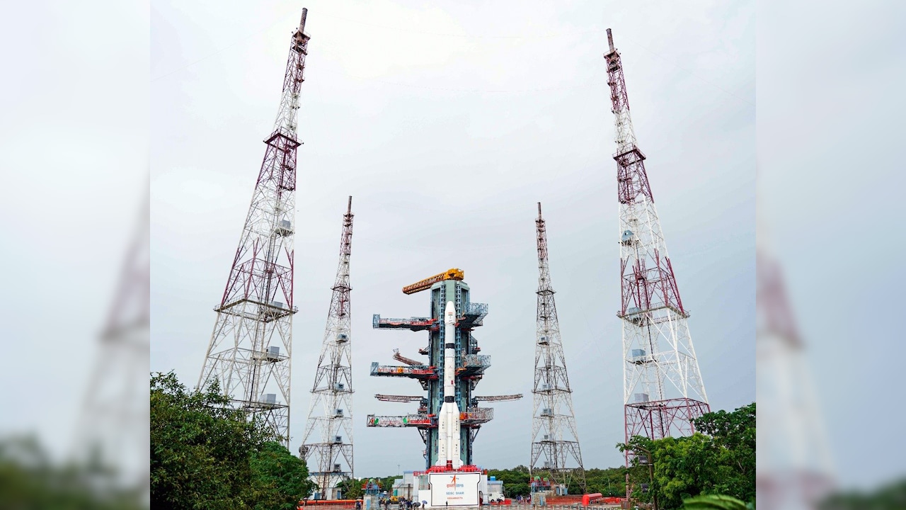 GSLV-F18 seen at the Satish Dhawan Space Centre (SDSC-SHAR) launchpad