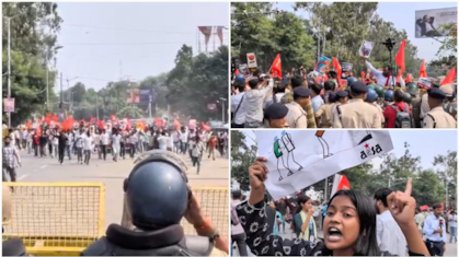ज्ञानेश कुमार के खिलाफ पटना में सड़कों पर उतरे छात्र, लोक भवन मार्च के दौरान बैरिकेड तोड़ा, पुलिस से कहासुनी
