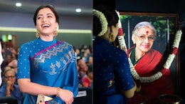 Rashmika Mandanna Pays Tribute To MS Subbulakshmi In A Striking Blue Kanjivaram Saree