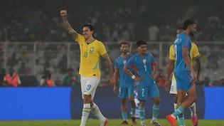 India vs Brazil LIVE Score, International Football Friendly: India Nearly Score, Denied By Brazil's Stunning Goalline Clearance | IND 0-3 BRA