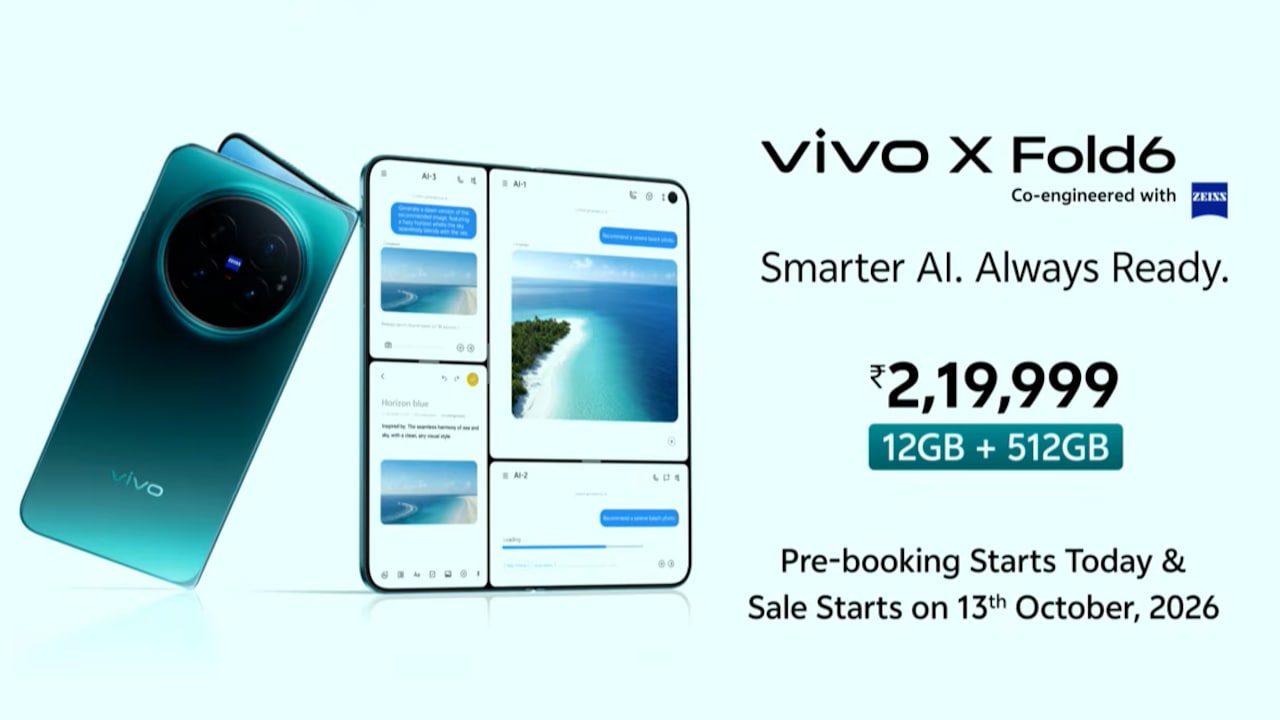 Vivo X Fold 6 launches in India on Oct 6 alongside Vivo V80 and S2 FE