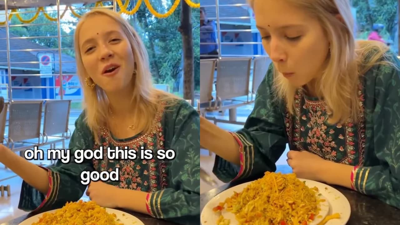 Video: Russian Tourist Tries Bhel With Masala Chai In Goa, And The Taste Leaves Her Stunned