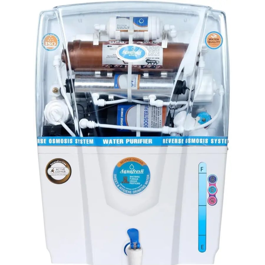 Click here to buy: Aqua Fresh SUPER COPPER OD 12 L RO + UV + UF + TDS Water Purifier Click here to buy: Aqua Fresh SUPER COPPER OD 12 L RO + UV + UF + TDS Water Purifier