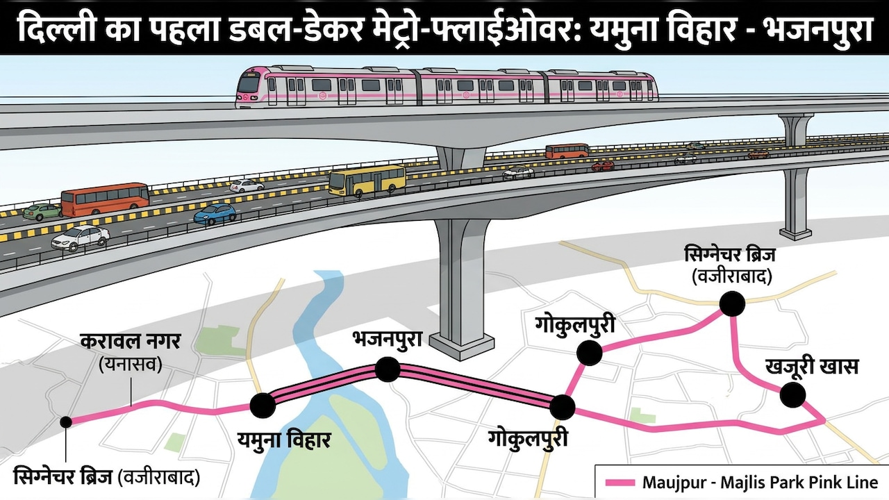  double decker metro flyover Delhi
