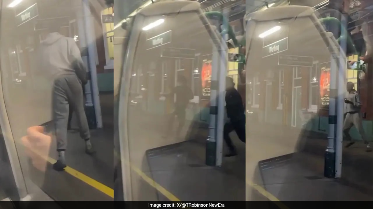 Masked youths allegedly wield machetes in fight on platform at Worthing Station