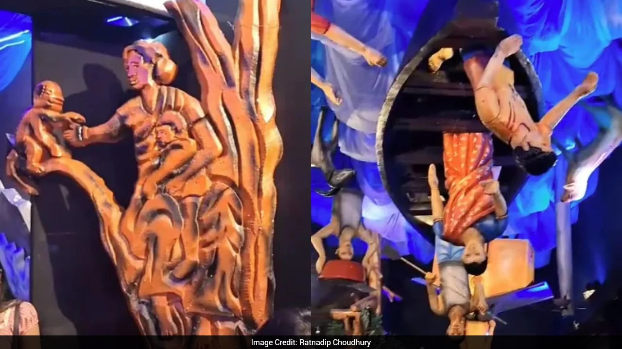 'Ray Of Hope Amidst Flood': Assam Durga Puja Pandal Highlights Devastation