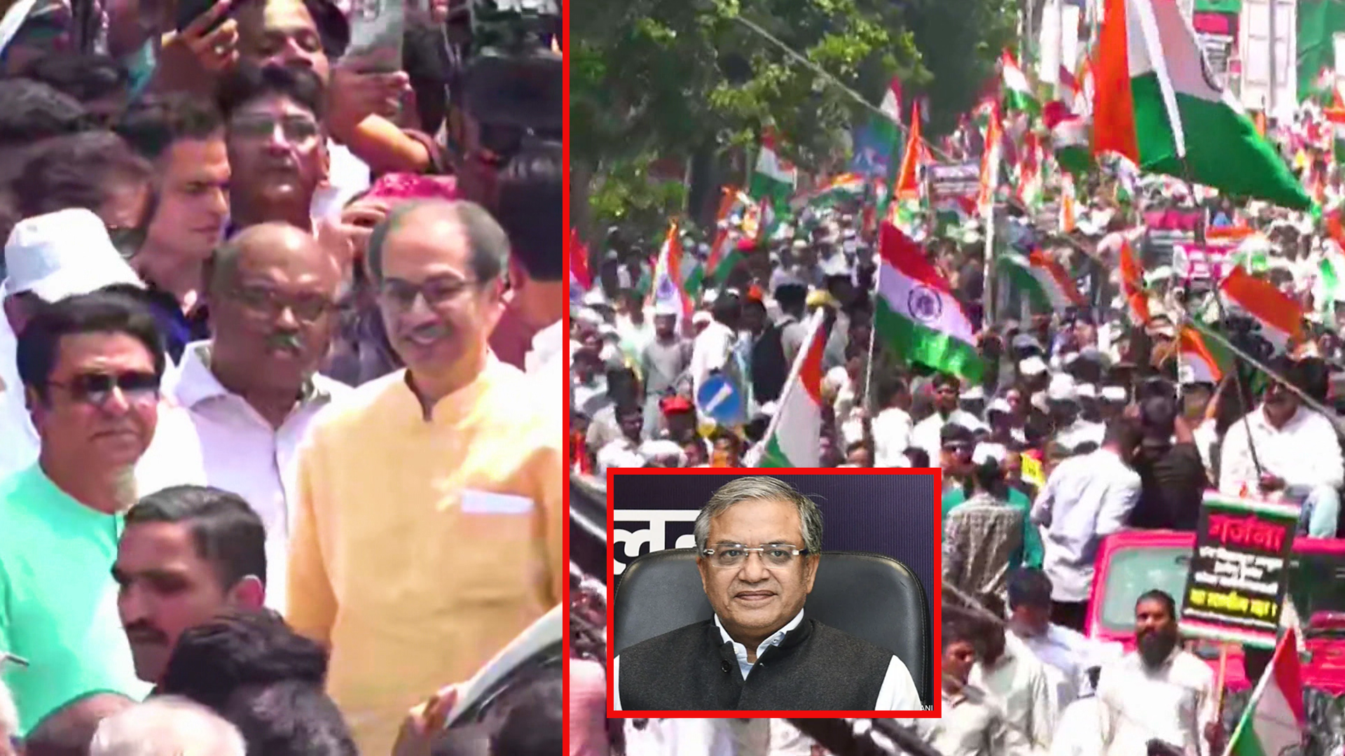 Uddhav & Raj Thackeray Lead March Against 'Hitler-Style' Rule, Demand CEC's Resignation