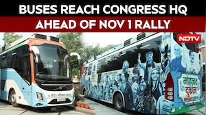 Buses Arrive At Congress HQ As INDIA Bloc Gears Up For Ramlila Maidan Rally