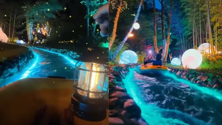 Video: This Night Rafting Experience In China Takes Visitors Through A Glowing Forest