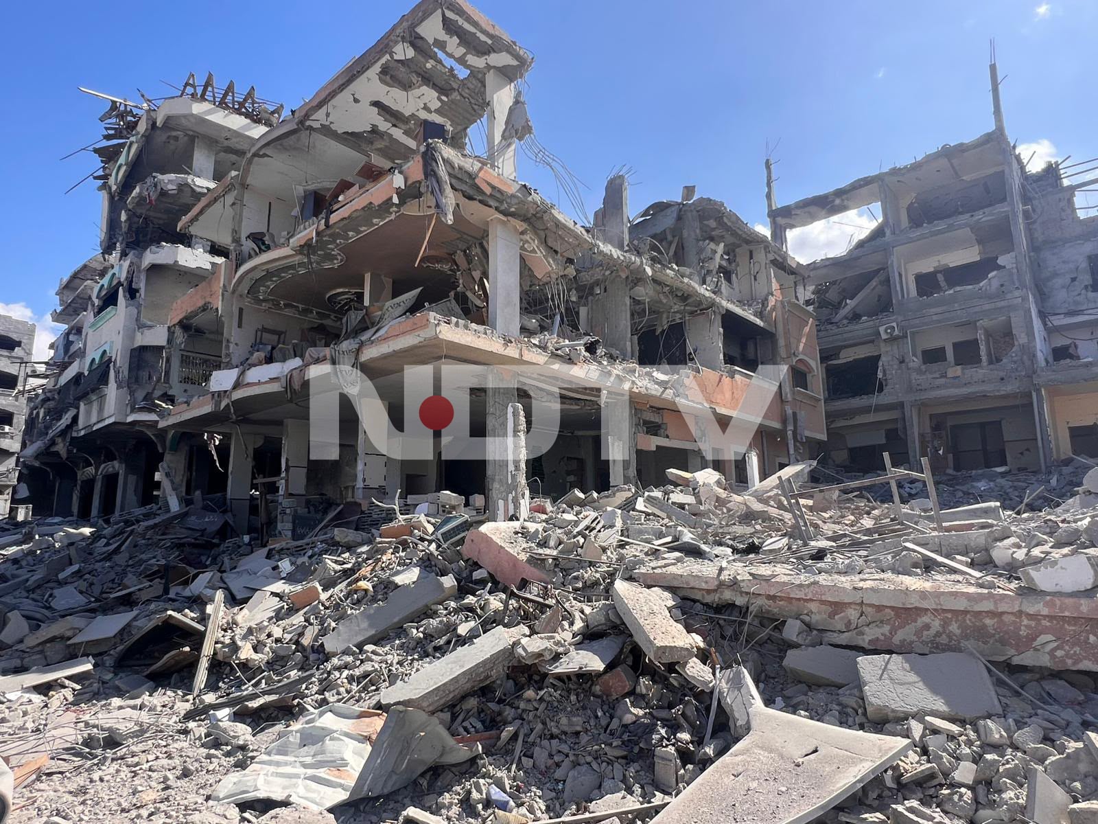 A damaged building in Gaza City. A damaged building in Gaza City.