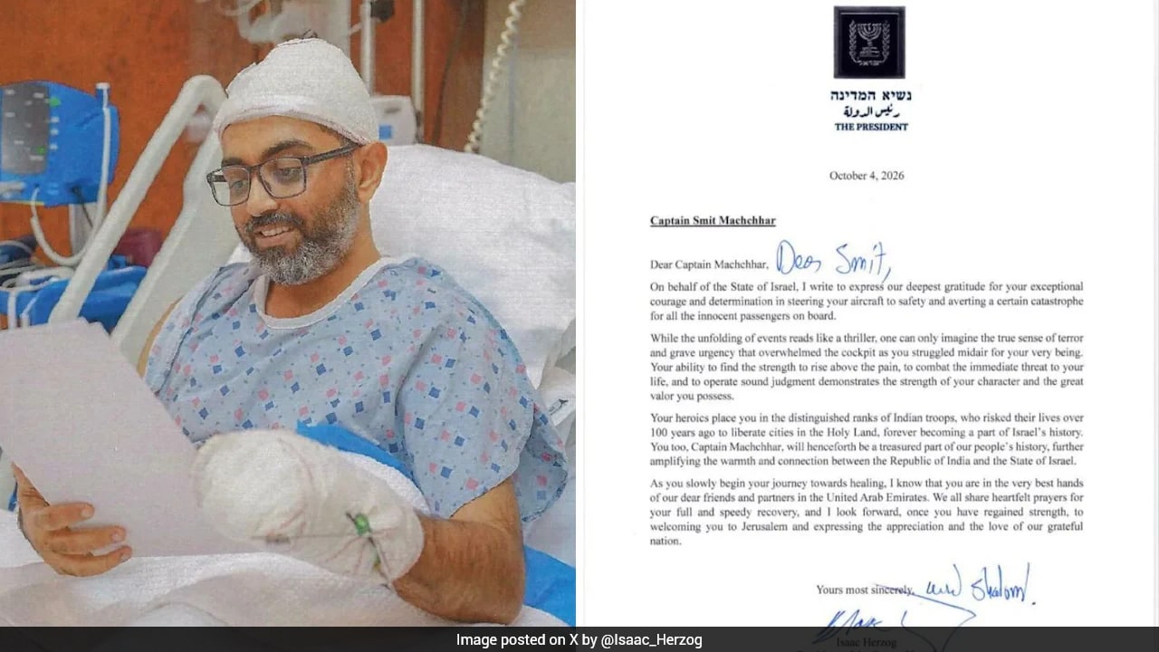 "Hero To All Of Humanity", Israel President Writes To Smit Machchhar