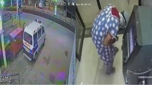 Video: Men Wearing Nightie, Mask Arrive In Ambulance, Loot Telangana ATM