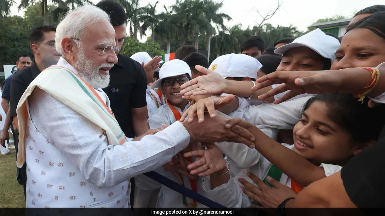 PM Modi Attends Prayer Meet On Gandhi Jayanti, Interacts With School Students