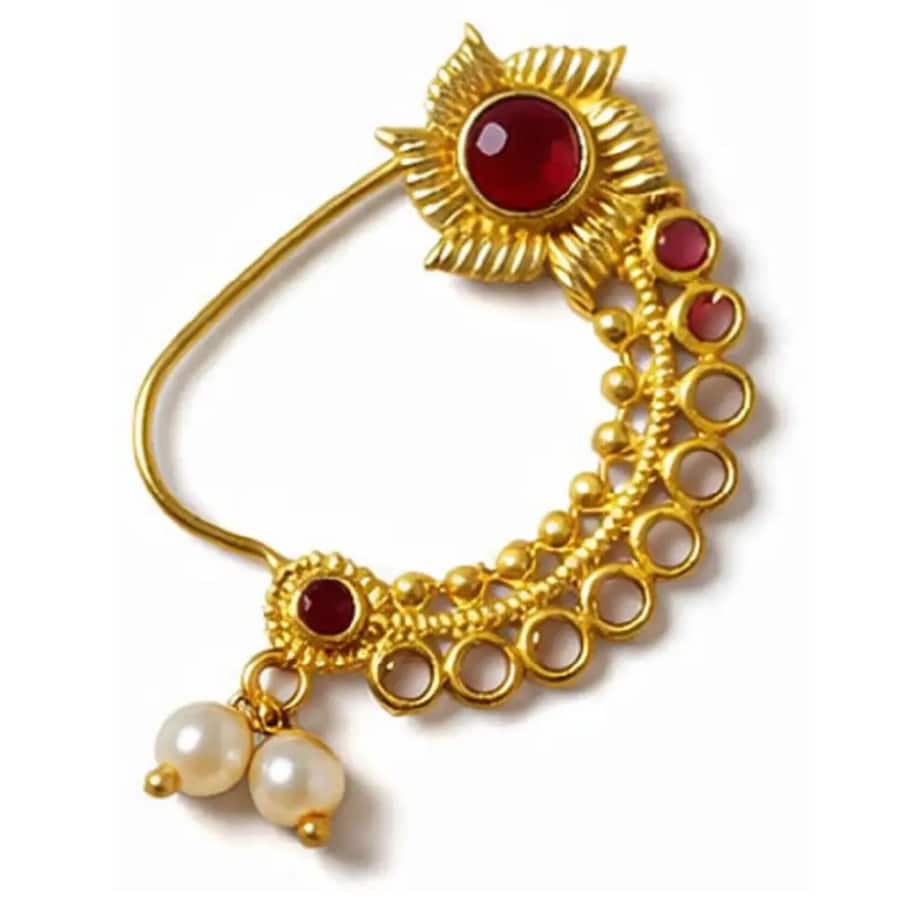 Click here to buy: Agarwal Pearlz Pearl Brass Nathiya