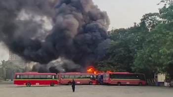 12 New Buses Gutted In Major Fire At BEST's Anik Bus Depot In Central Mumbai