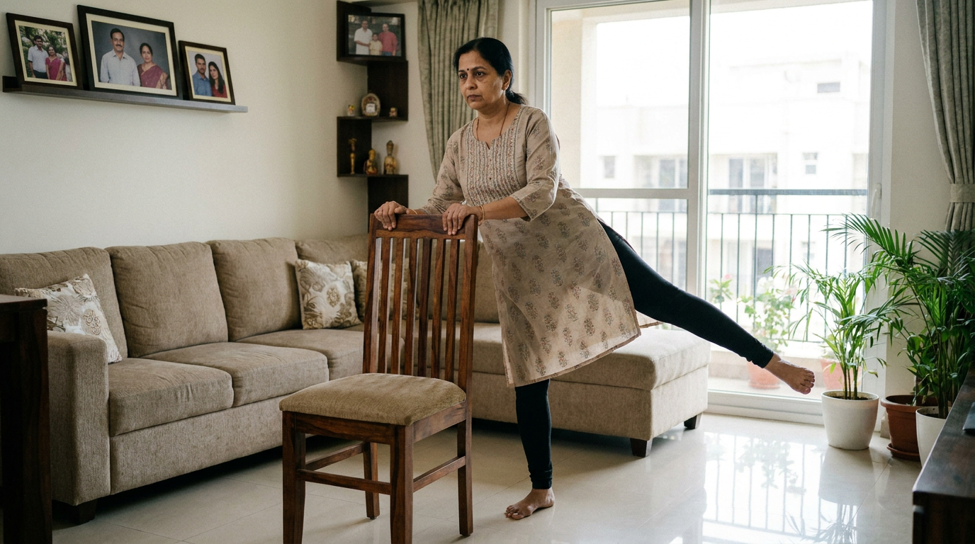 Side leg raises helps strengthen the hip muscles that contribute to stability while walking