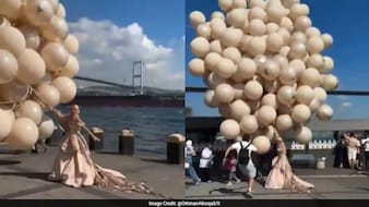 Bride Nearly Lifted By Giant Balloons During Wedding Photoshoot In Turkey