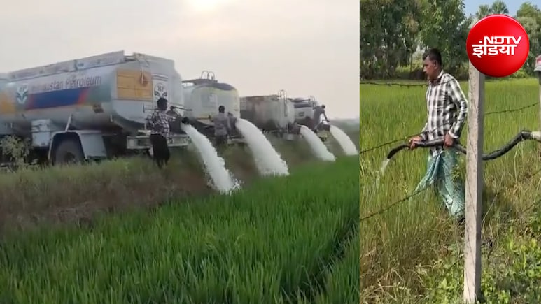 तेलंगाना में सूखे की मार, फसल बचाने के लिए किसान टैंकरों से खेत में छोड़ रहे पानी; 95 फीसदी बारिश की कमी