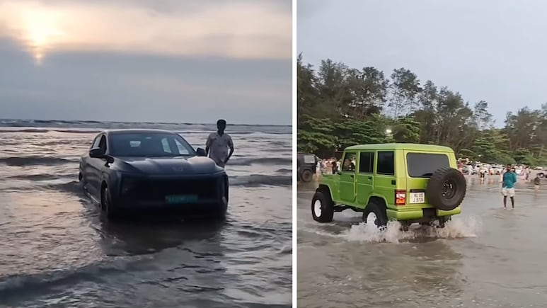 Mahindra XEV 9e Gets Stuck On Beach, Rescued By Bolero: Watch