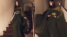 Diana Penty Is A Vision In Manish Malhotra's Olive-Green Chiffon Ensemble