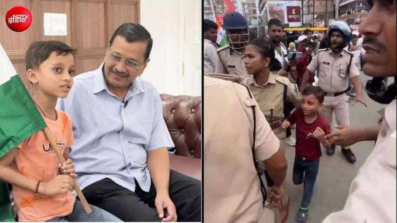 पटना स्टूडेंट प्रोटेस्ट का चेहरा बने वायरल बच्चे आदित्य से मिले केजरीवाल, बातें सुन रह गए हैरान
