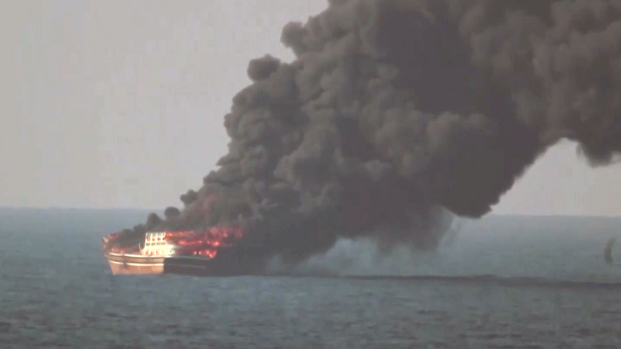 US Releases Video Of Gulf Of Oman Strike On 'Iran-Affiliated' Vessel