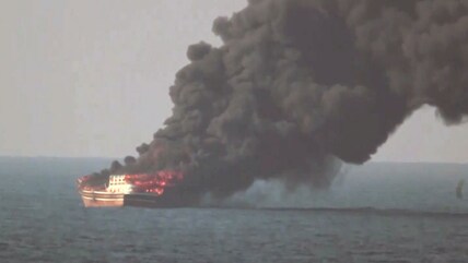 US Releases Video Of Gulf Of Oman Strike On 'Iran-Affiliated' Vessel