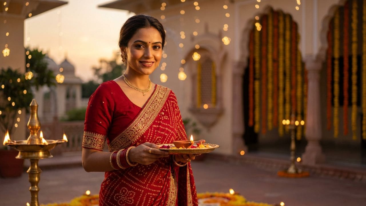 Karwa Chauth 2026: बांधनी साड़ी से लेकर 3-पीस को-ऑर्ड सेट तक, बजट में पाएं बॉलीवुड एक्ट्रेस जैसा रॉयल लुक