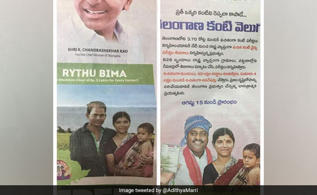 Telangana Government Ad Shows Woman With Wrong Man As Husband
