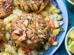 Badam Papite Ke Kebab With Pineapple Salsa