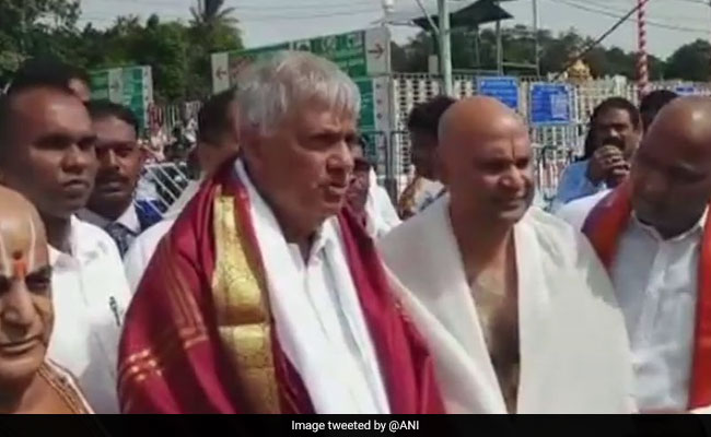 Sri Lankan PM Offers Prayers At Lord Venkateswara Temple In Tirupati