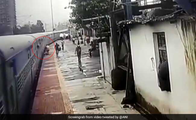 Watch: In The Nick Of Time Mumbai Man Saved From Falling On Train Tracks