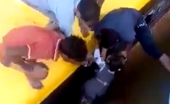 Schoolchildren Pulled Out From Bus Stuck In Water In UP: Watch