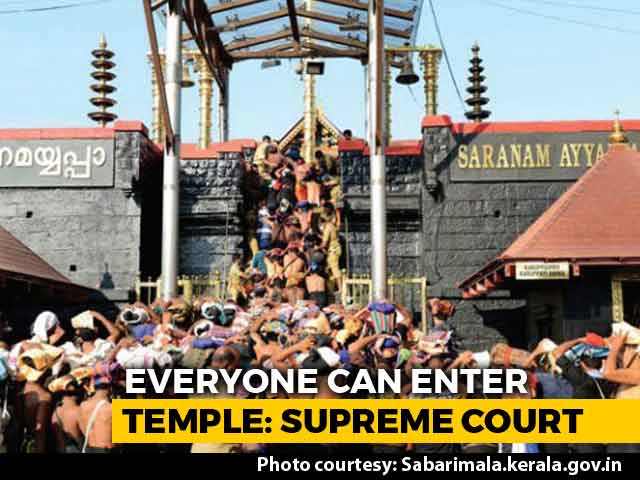 "Everyone Can Go": Top Court On Entry Of Women In Sabarimala Temple