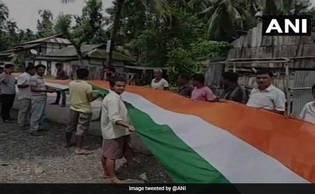 In Assam, Gujarat, Giant National Flags Unfurled On 72nd Independence Day