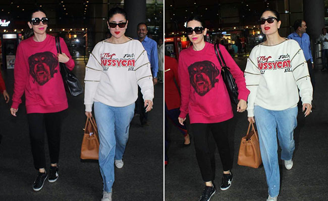 Kareena And Karisma Kapoor's Airport Style Is Trendy And Chic