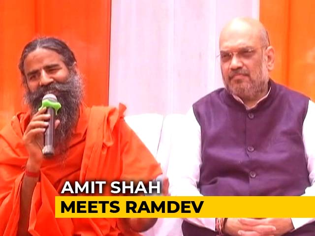 BJP President Amit Shah Meets Baba Ramdev, Seeks Support For 2019 Elections