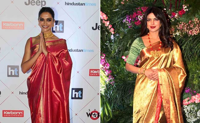 From Deepika Padukone To Priyanka Chopra, 8 Stunning Celebrity <i>Saree</i> Looks