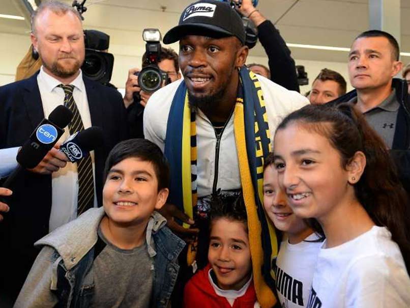 Sprint King Usain Bolt Arrives In Australia On Football Quest