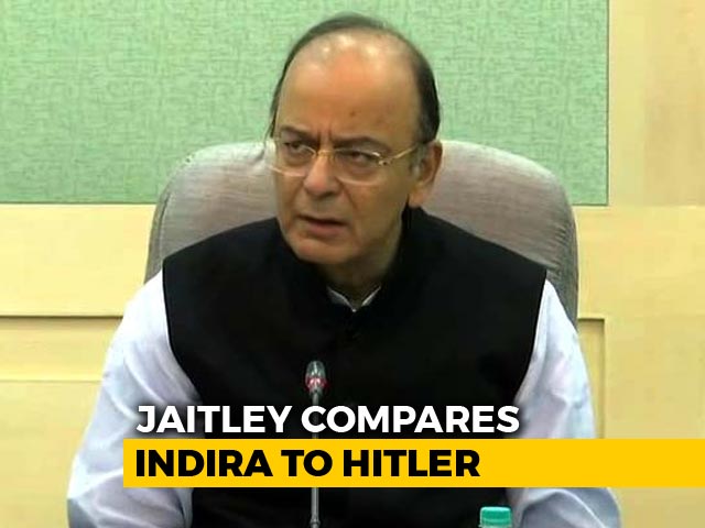"Hitler And Mrs Gandhi...":Arun Jaitley's Attack On 43 Years Of Emergency
